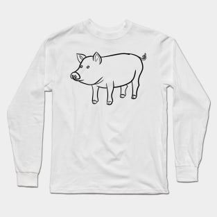 Stick figure Pig Long Sleeve T-Shirt